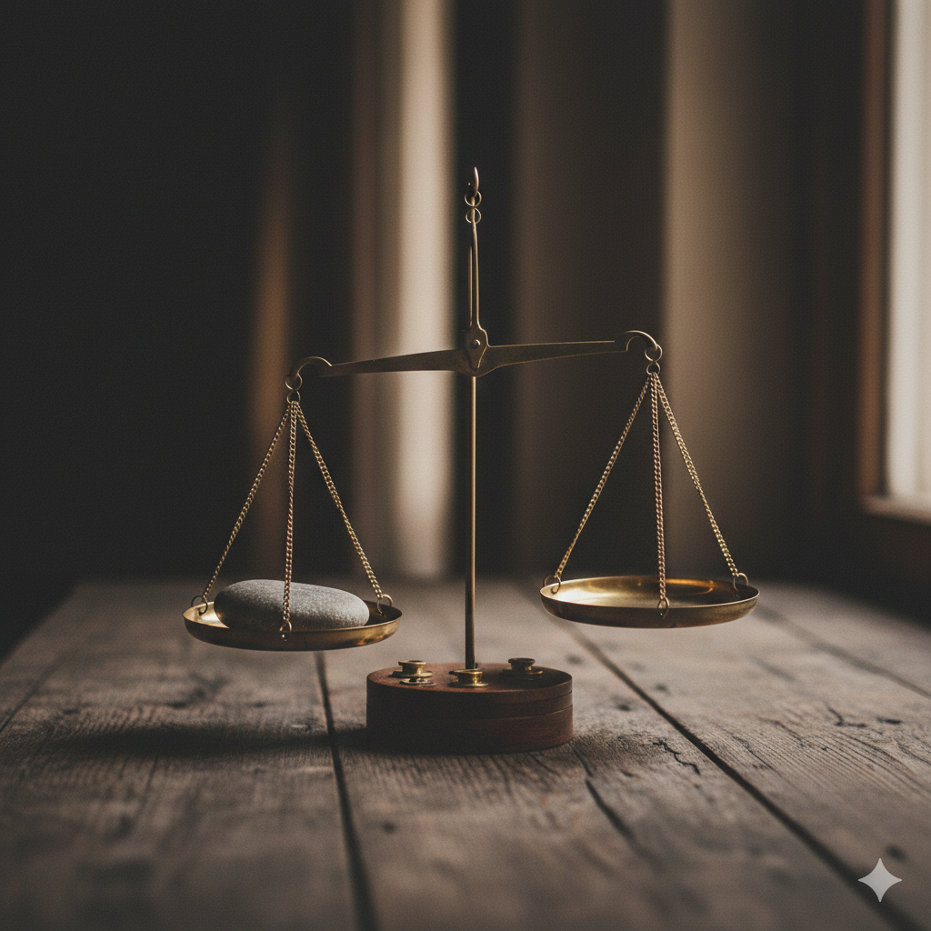 Recalibragem de expectativas - balança analógica mostrando desequilíbrio cognitivo